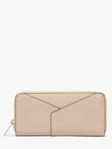 Portefeuille Leder Lancel Beige enveloppe A13711