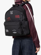 Rugzak 1 Compartiment Met 14" Laptopvak Eastpak Zwart eastpak x basquiat A5BG4BAS-vue-porte