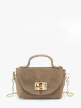 Cross Body Tas Velvet Leder Milano Beige velvet VE24117