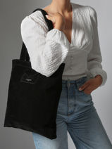 Schoudertas Suedine Kba Lancaster Zwart suedine kba 61-vue-porte