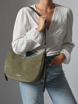 Schoudertas Suede Leder Lancaster Beige suede 82-vue-porte