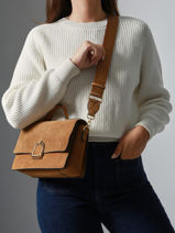 Cross Body Tas M Altesse Suede Etrier Beige altesse suede EASU048M-vue-porte