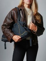 Schoudertas Houston Leder Basilic pepper Beige houston BHOU80-vue-porte