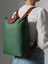 Longchamp Le pliage original Rugzak Groen-vue-porte