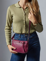 Cross Body Tas Caviar Leder Milano Bruin caviar G1421N-vue-porte