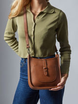 Cross Body Tas Caviar Leder Milano Bruin caviar CA25067-vue-porte