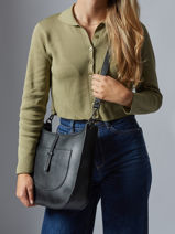 Cross Body Tas Caviar Leder Milano Bruin caviar CA25068-vue-porte