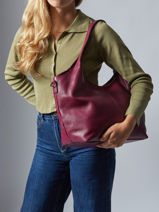 Schoudertas Caviar Leder Milano Bruin caviar CA25061-vue-porte