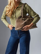 Schoudertas Velvet Leder Milano Beige velvet VE260610-vue-porte