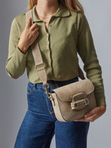 Cross Body Tas Velvet Leder Milano Beige velvet VE260611-vue-porte