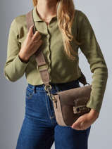Cross Body Tas Velvet Leder Milano Bruin velvet VE260611