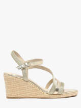 Sandalen Met Sleehak Uit Leder Tamaris Goud women 44