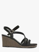 Sandalen Met Sleehak Uit Leder Tamaris Zwart women 44