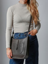 Cross Body Tas Caviar Leder Milano Bruin caviar CA25068-vue-porte