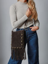 Cross Body Tas Velvet Leder Milano Bruin velvet VE25061-vue-porte
