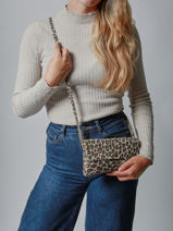 Cross Body Tas Velvet Leopardo Leder Milano Beige velvet leopardo VL23067-vue-porte