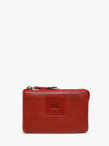 Portemonnee Leder Biba Rood heritage BT35