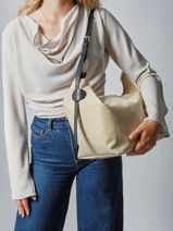 Longchamp Besace longchamp toile Dames Beige-vue-porte