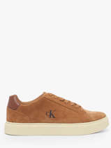 Sneakers Uit Leder Calvin klein jeans Bruin men YM01434