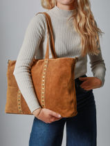 Schoudertas Velvet Milano Bruin velvet VE24113-vue-porte