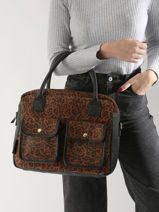 Cross Body Tas Dandy Leopard Leder Paul marius Veelkleurig leopard DANDYLEO-vue-porte