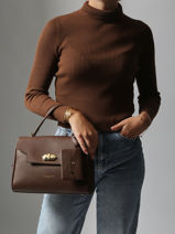 Handtas Mademoiselle Grace Leder Lancaster Beige mademoiselle grace 102-vue-porte