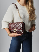 Schoudertas L Moon Leder Vanessa bruno Rood moon 84V40329-vue-porte