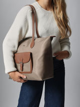Schoudertas Kiana Nylon Hexagona Beige kiana 1720181-vue-porte
