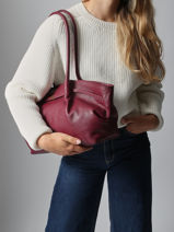 Schoudertas Caviar Leder Milano Bruin caviar CA25062-vue-porte