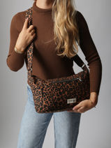 Cross Body Tas Mini Charlot Gerecycleerd Katoen Rivedroite Blauw wild tribe MCHARWIL-vue-porte