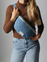 Belt Bag Custine Gerecycleerd Katoen Rivedroite Blauw timeless CUSTITIM-vue-porte