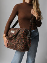 Schoudertas Darcy Gerecycleerd Katoen Rivedroite Blauw wild tribe DARCYWIL-vue-porte