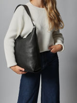 Schoudertas Leather Leder Biba Zwart leather JAP1L-vue-porte