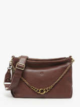 Cross Body Tas Vintage Leder Mila louise Beige vintage 3822C