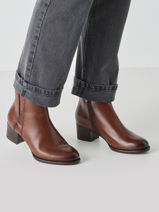 Enkellaarsjes Met Hak Uit Leder Tamaris Bruin accessoires 45-vue-porte