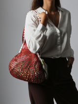 Longchamp Le pliage filet crochet Schoudertas Bruin-vue-porte