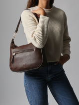 Schoudertas Zip Lulu castagnette Blauw zip ZAHED-vue-porte