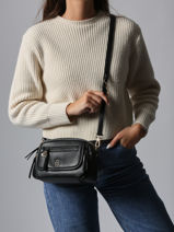 Cross Body Tas Zip Lulu castagnette Zwart zip ZAER-vue-porte