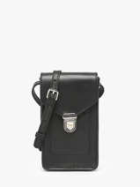Telefoontas Leder Paul marius Zwart vintage TELEPHON