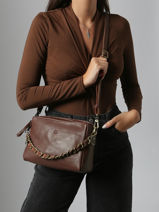 Cross Body Tas Vintage Leder Mila louise Beige vintage 23673LC-vue-porte