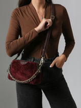 Cross Body Tas Vintage Leder Mila louise Rood vintage 23673FUC-vue-porte