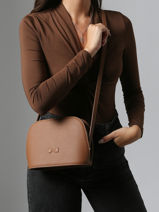 Cross Body Tas Lilou Leder Nathan baume Bruin egee 2-vue-porte