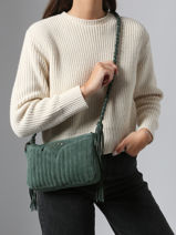Cross Body Tas Jane Leder Pieces Groen jane 17160059-vue-porte