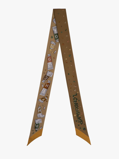Longchamp Soie gots Foulard Geel