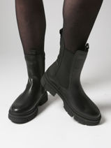 Chelsea Boots Uit Leder Tamaris Zwart women 41-vue-porte