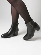 Enkellaarsjes Met Hak Uit Leder Tamaris Zwart women 45-vue-porte