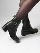 Enkellaarsjes Met Hak Uit Leder Tamaris Zwart women 45-vue-porte