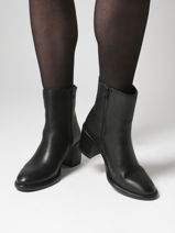 Enkellaarsjes Met Hak Uit Leder Tamaris Zwart women 45-vue-porte