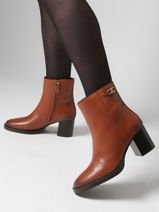 Enkellaarsjes Met Hak Uit Leder Tommy hilfiger Bruin accessoires 8864GOC-vue-porte