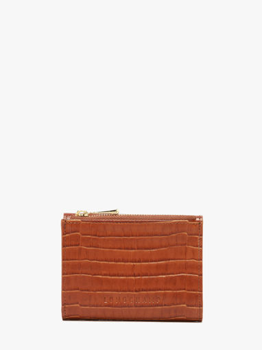 Longchamp Longchamp pocket croco Portefeuille Bruin